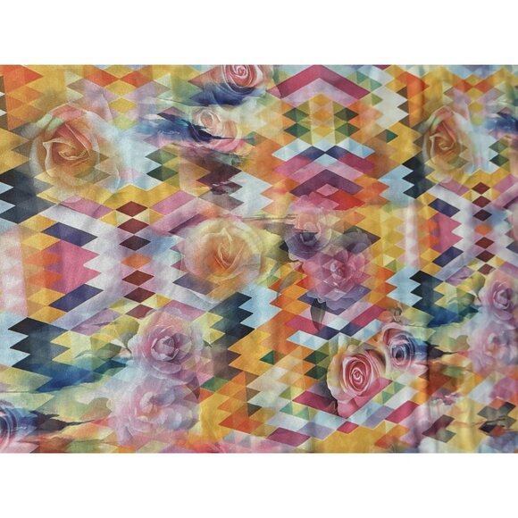 LulaRoe Irma Size XS Floral Print Hi- Low Top Stretch Colorful Loungewear Preppy - Picture 6 of 8